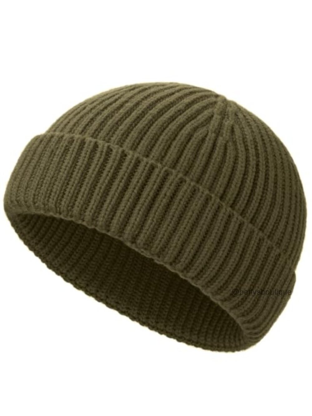 Merino Wool Short Fisherman Beanie Knit Winter Hat
